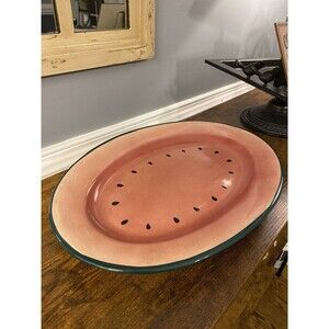 Vintage Ceramic Watermelon Serving Plate - Hand Painted and Beautiful